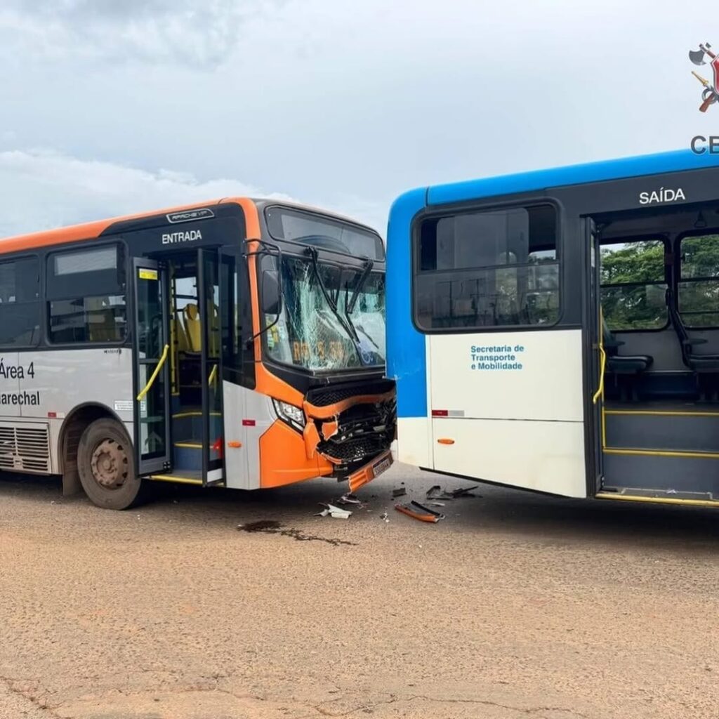 Fotos: engavetamento de três ônibus deixa cinco vítimas na BR-060
