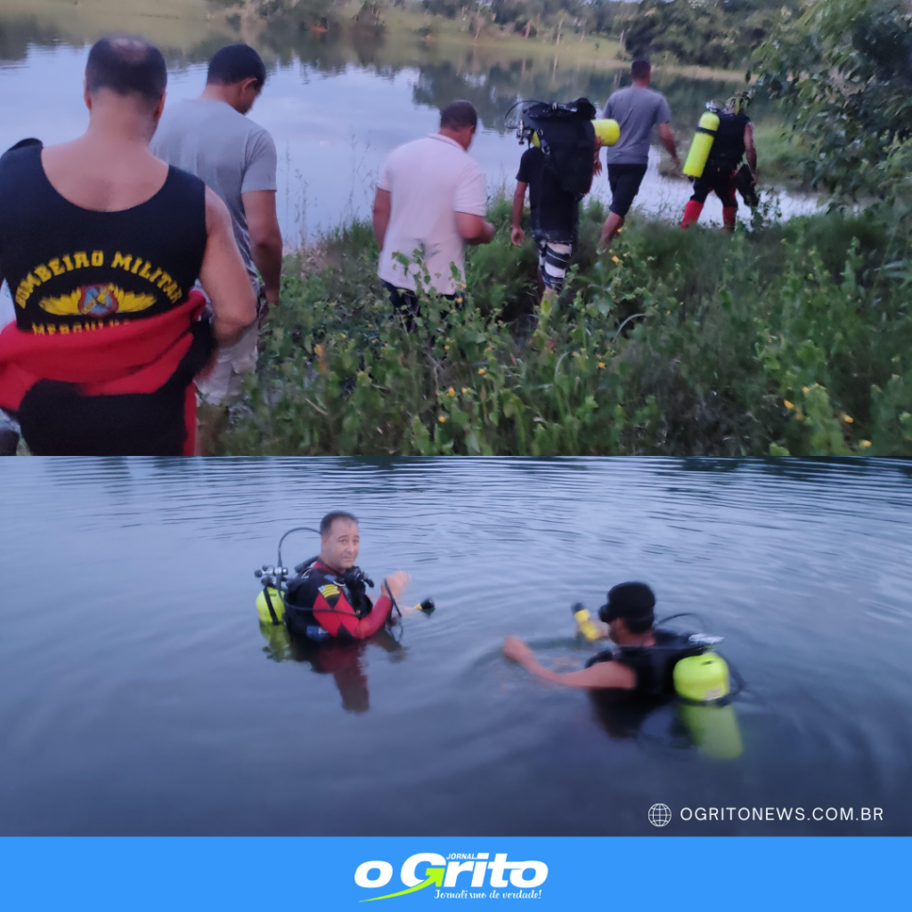 Bombeiros militares de Goiás fizeram buscas e localizaram o corpo da vítima no Lago Corumbá - (crédito: CBMGO)