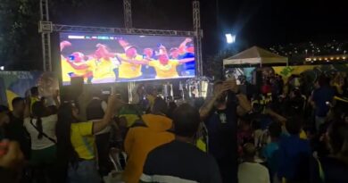 Torcedores lotam Orla do Lago Jacob para acompanhar vitória do Brasil em Cidade Ocidental