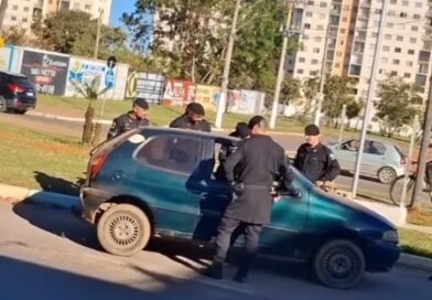 Ação da PM com apoio do Graer é registrada por morador em Valparaíso de Goiás