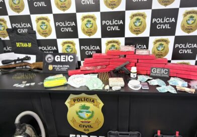 Casal é preso com 20 kg de maconha, armas e colete balístico em Valparaíso de Goiás